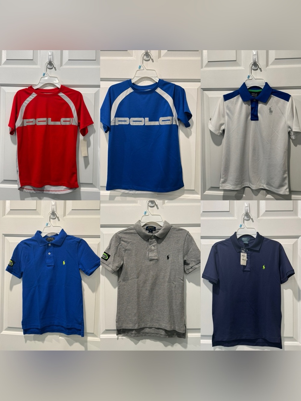 Polo by Ralph Lauren Blue and White Boys' Athletic Tee (6 shirts!!!)